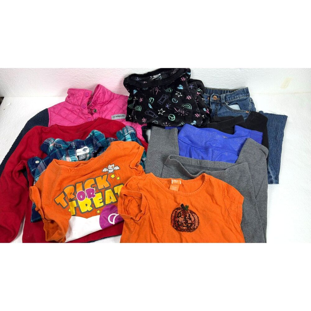 Girls 6-6X Bundle Clothes Lot 11 Pieces Halloween Magellan Coat Leggings